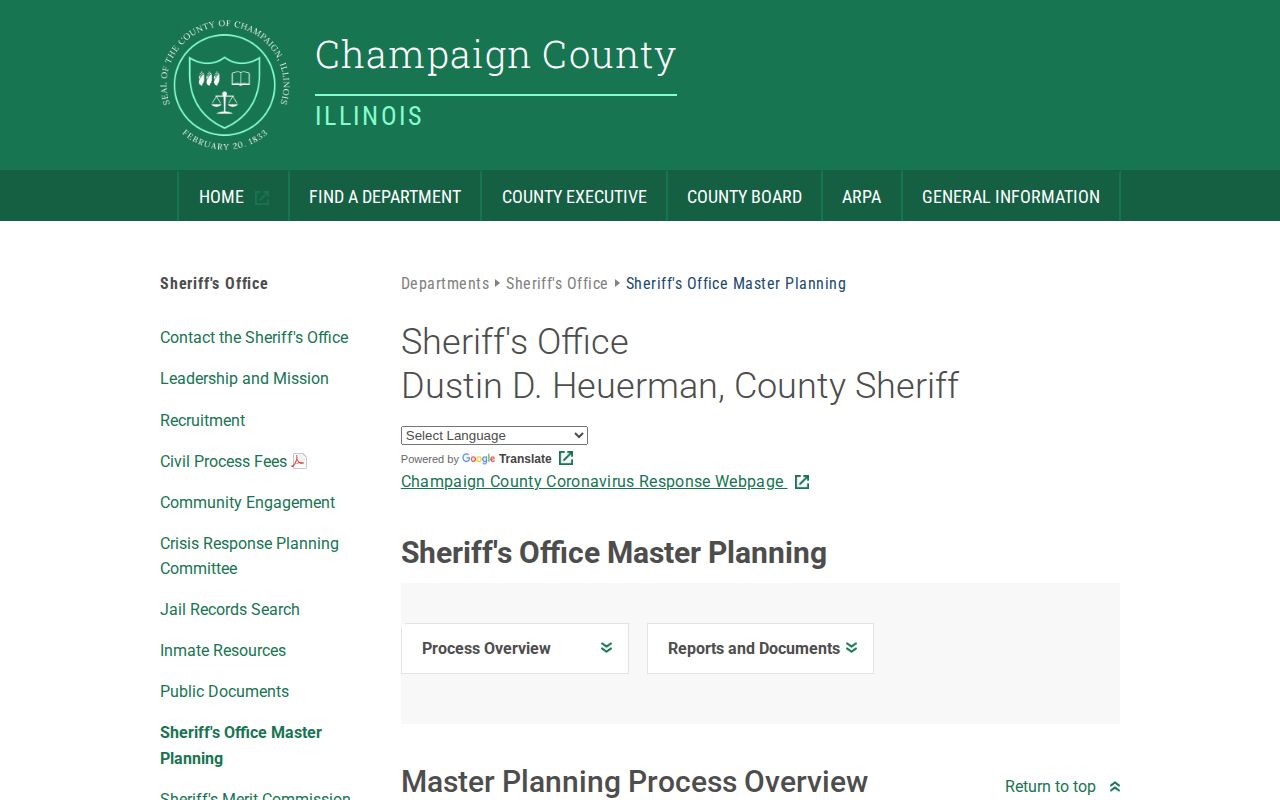 Former Downtown Correctional Center closure and Champaign County release records planning